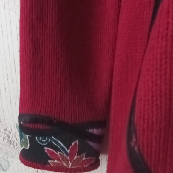 Koos of course cardigan sweeter jacket (Xs )silk wool floral embroidery art - Picture 8 of 8